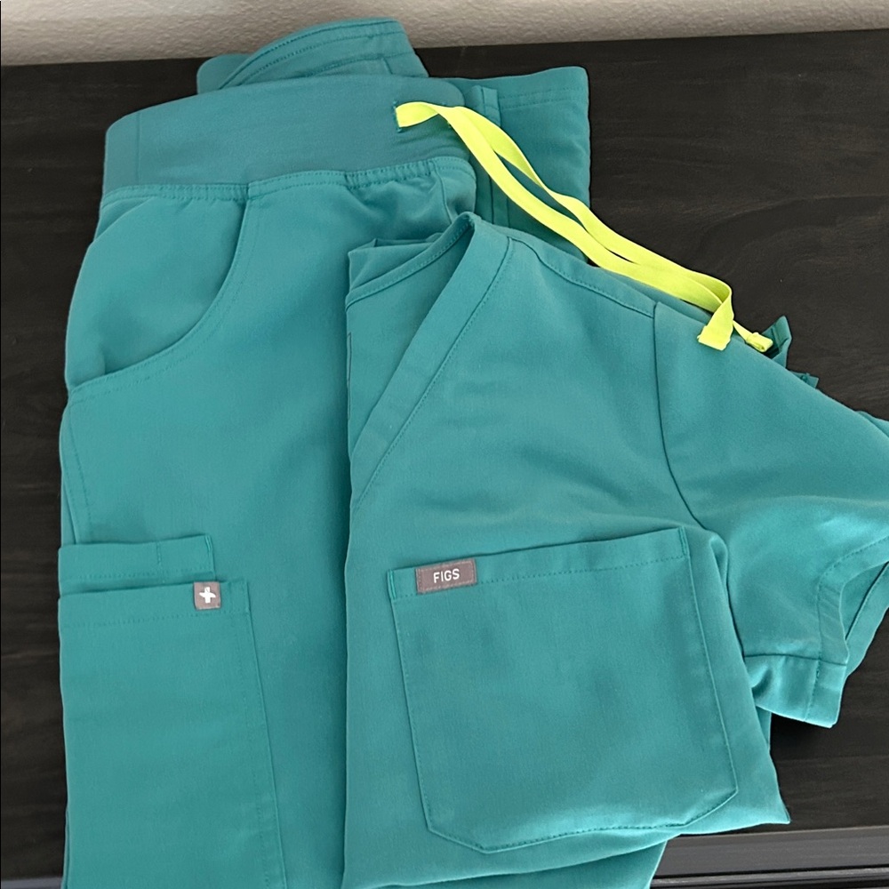 Figs Cactus Scrub Set Kade Cargo Bottom and Catarina Top